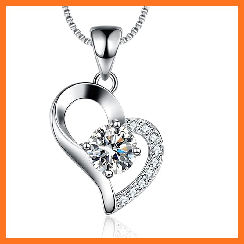 【新品】 [michooyel] シルバー925 ネックレス 0.8CT モアッサナイト ハート ペンダント ネックレス 18K ホワイト ゴールド メッキ シルバー Dカラー 理想的なカット ダイヤモンド ネックレス 女性用 鑑定書付き