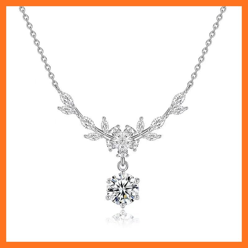 【新品】 [Hanayaka] ネックレスレディース シルバー925製 モアサナイト 1.0ct合成ダイヤ 桜ペンダント 金属アレルギー対応 人気 プレゼント 女性 アクセサリー お誕生日 母の日 5cm長さ調節