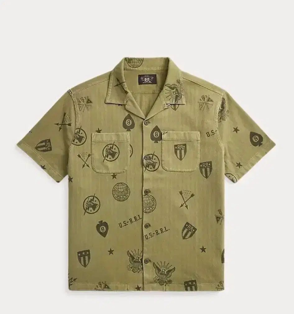 RRL ダブルアールエル ニット ヘリンボーン ツイル キャンプシャツ