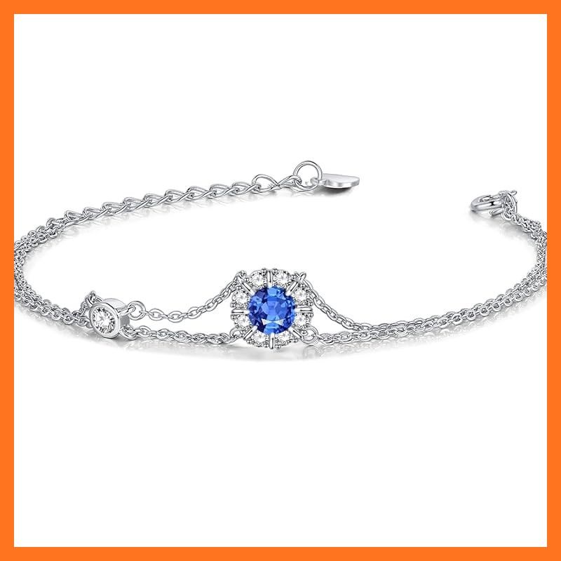 【新品】 ブレスレット レディース タンザナイト 12月 誕生石 2連ブレスレット お花 シルバー アクセサリー ホワイトデー お返し 誕生日 母の日 クリスマス プレゼント 綺麗なBOX付き(12月タンザナイト)