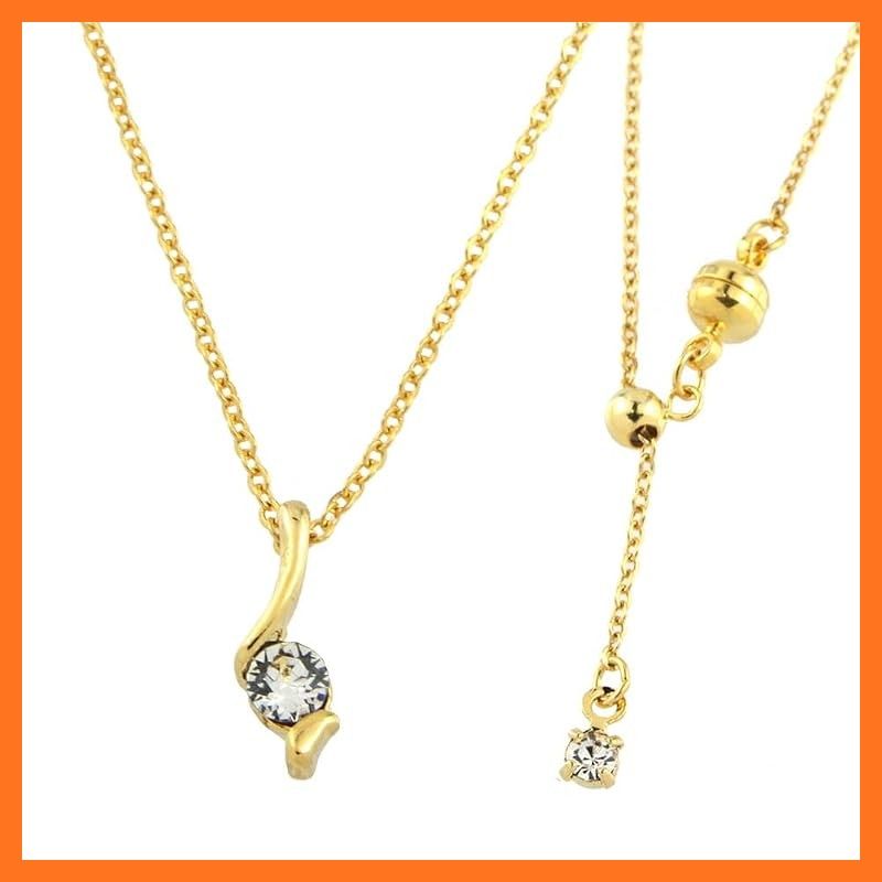 【新品】 [ジュエリーショップエム] マグネット ネックレス アジャスター ストーン 1粒 ドロップ シンプル 金属アレルギー対応 レディース ゴールド mag03