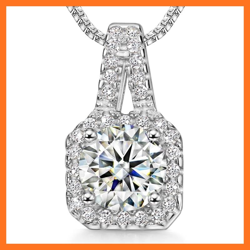 【新品】 [Michooyel] ネックレスレディース 1CT モアッサナイトペンダント シンプル シルバー925 金属アレルギー対応 誕生日 記念日 プレゼント 45cm 調節可能 鑑定書付き