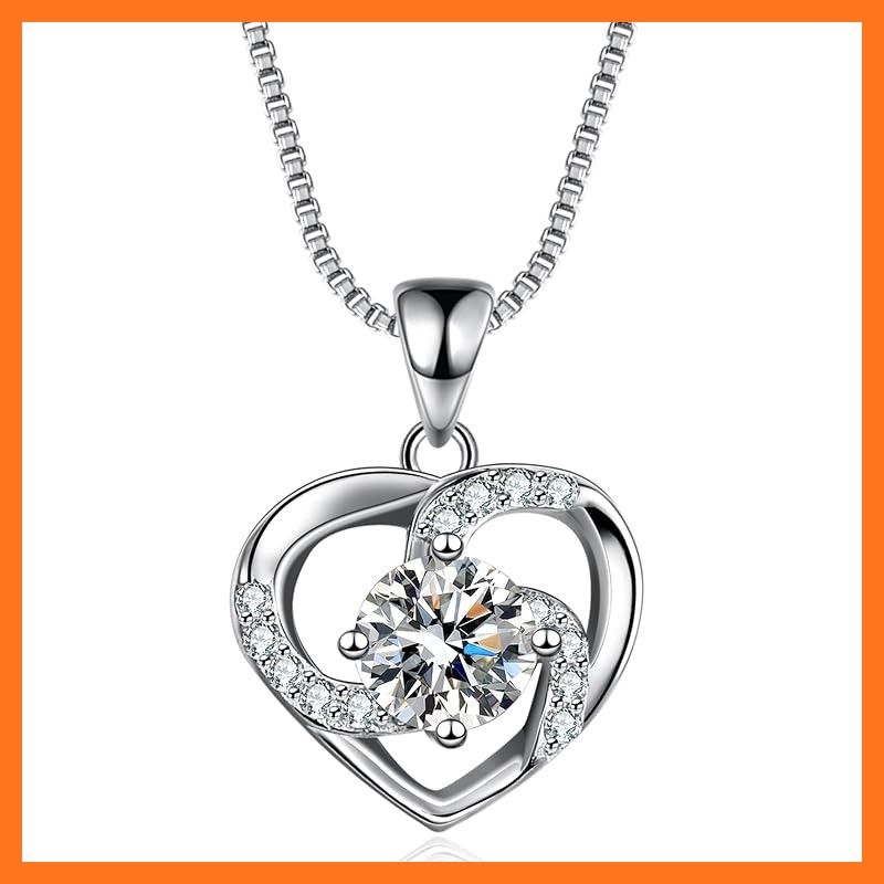 【新品】 [michooyel] シルバー925 ネックレス 0.8CT モアッサナイト ハート ペンダント ネックレス 18K ホワイト ゴールド メッキ シルバー Dカラー 理想的なカット ダイヤモンド ネックレス 女性用 鑑定書付き