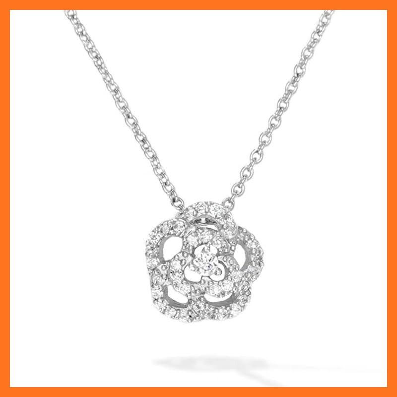 【新品】 [Gift from New York] ネックレス レディース プラチナ 仕上げ ローズ 薔薇 ネックレス 金属アレルギー対応 女性 プレゼント