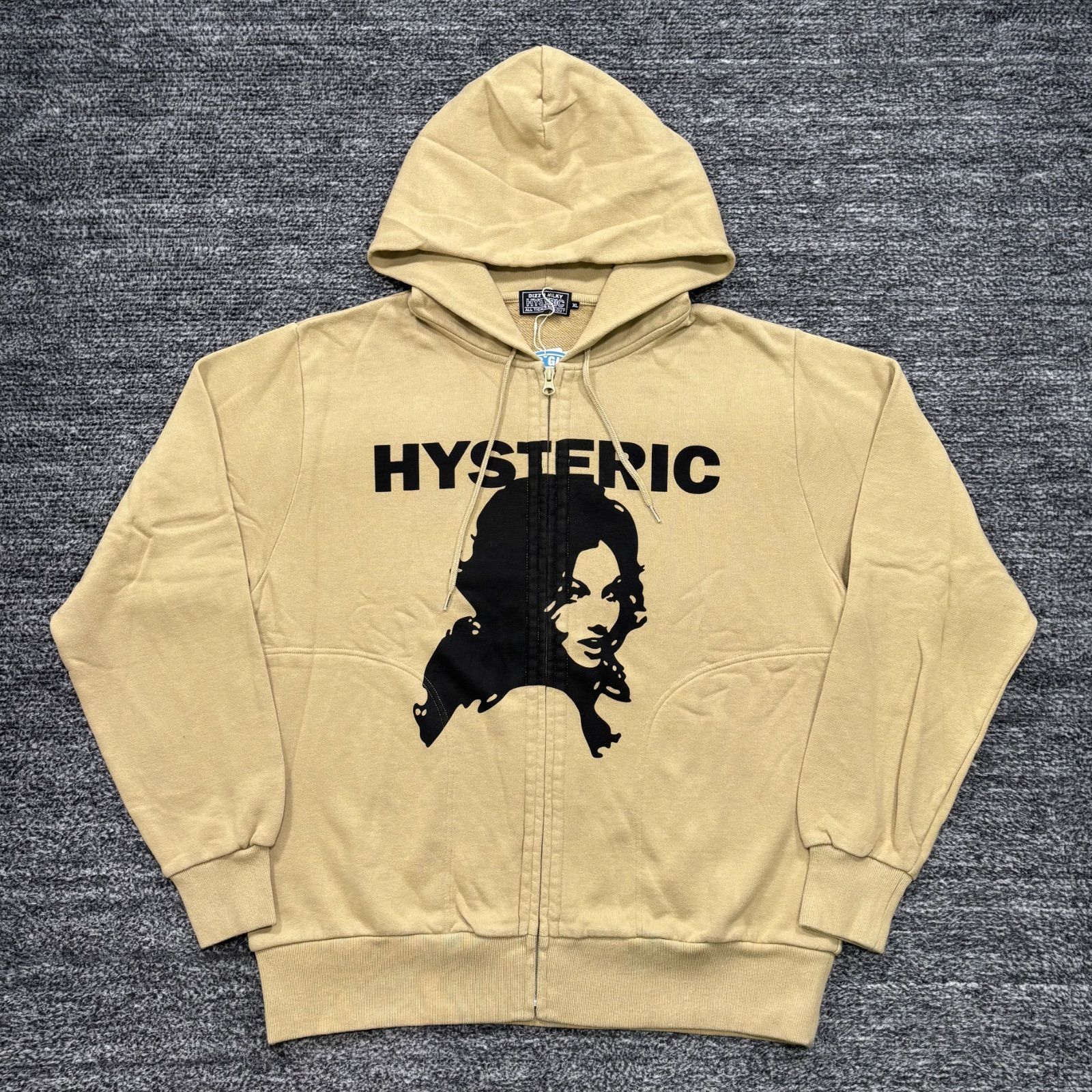 未使用品 HYSTERIC GLAMOUR 02231CF07 HGAS WOMAN HEAD HOODIE BEIGE XL ヒステリックグラマー ウーマンヘッド ジップパーカー ベージュ