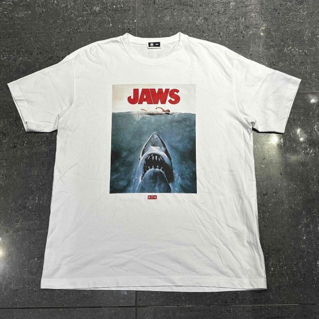 KITH 25aw x JAWS MAIN POSTER VINTAGE TEE SIZE-L キス ジョーズ メインポスター ヴィンテージ加工 半袖Tシャツ 南堀江店