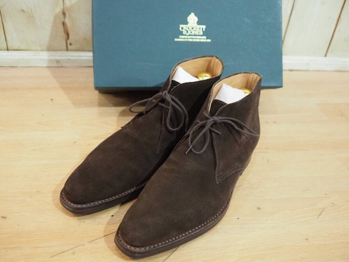 ◆CROCKETT&JONES CAMDEN テットベリー tetbury スウェード 7.5E クロケットアンドジョーンズ ブラウン チャッカブーツ◆