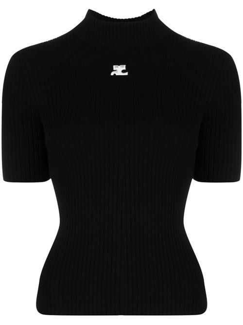 COURRÈGES ロゴ タートルネック セーター 送料無料