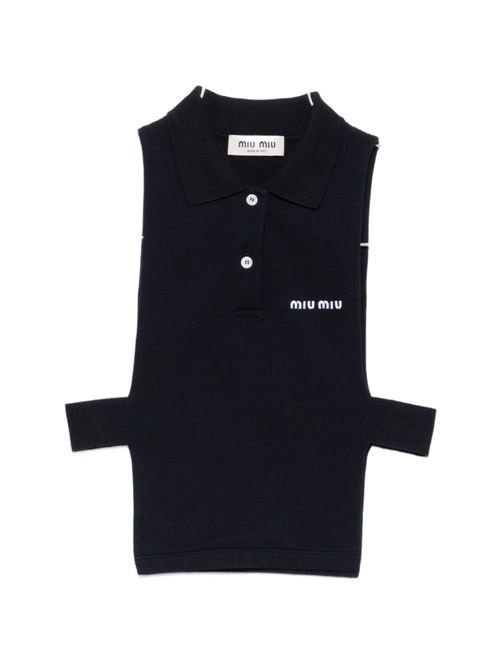 MIU MIU コットンポロトップ 送料無料
