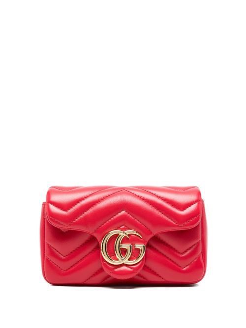 GUCCI GGマーモント レザー ミニバッグ 送料無料