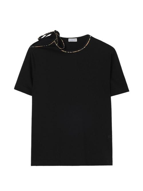 バーバリーチェックボウコットンTシャツ 送料無料