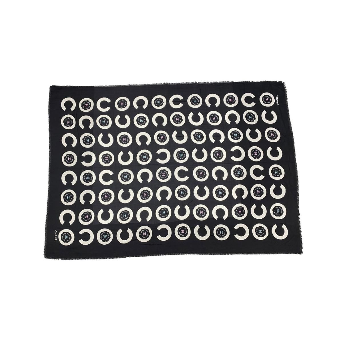 ☆シャネル ストール スカーフ ココマークショール カシミヤ ブラック CHANEL