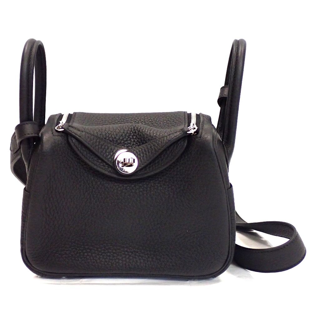 Th688651 エルメス リンディ ミニ 20 トリヨンクレマンス ブラック/シルバー金具 K刻印 ショルダーバッグ 2way HERMES 超美品・中古