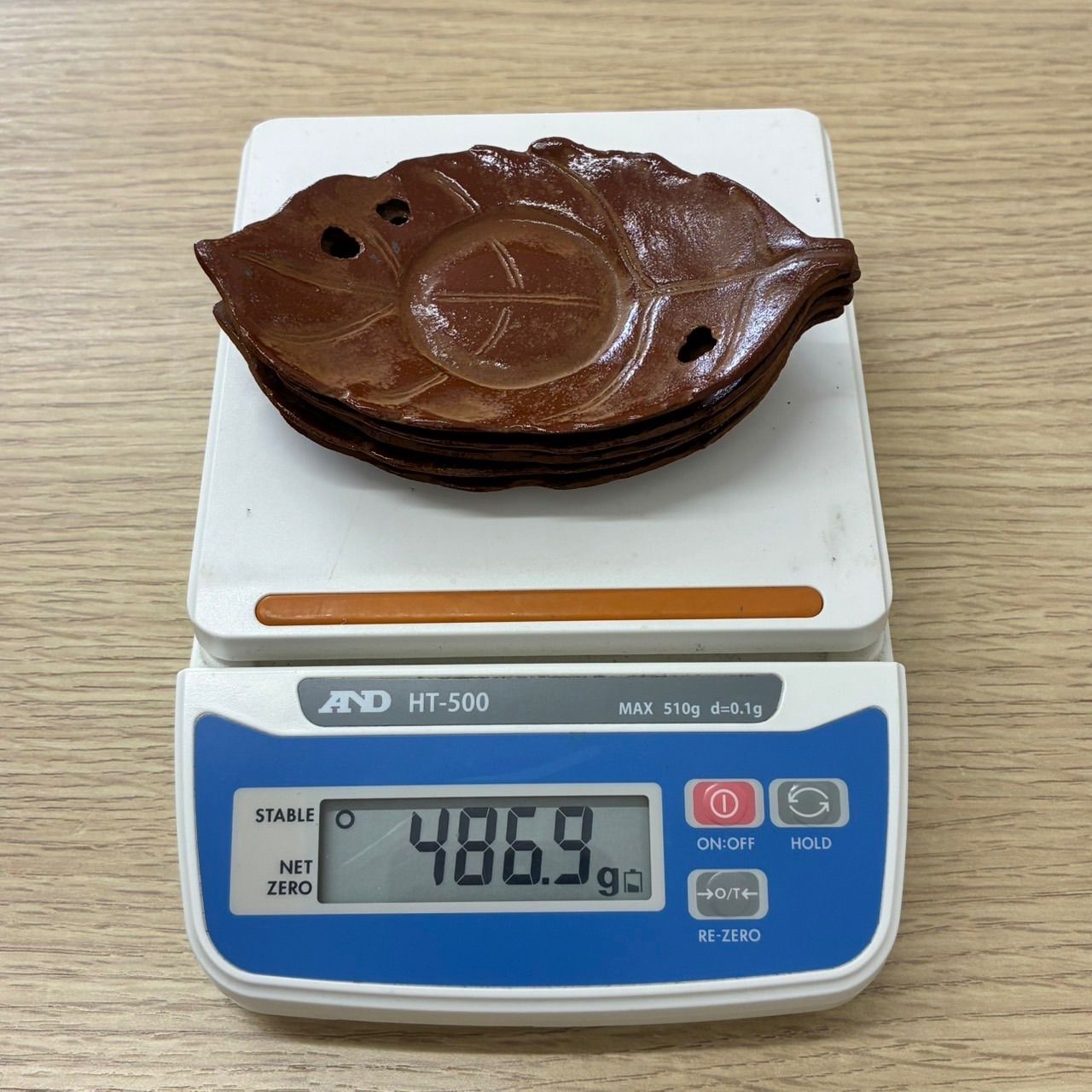 Y0620]茶托 南部鉄器 鉄製 虫食い 木の葉 5枚セット 煎茶道具 お茶道具