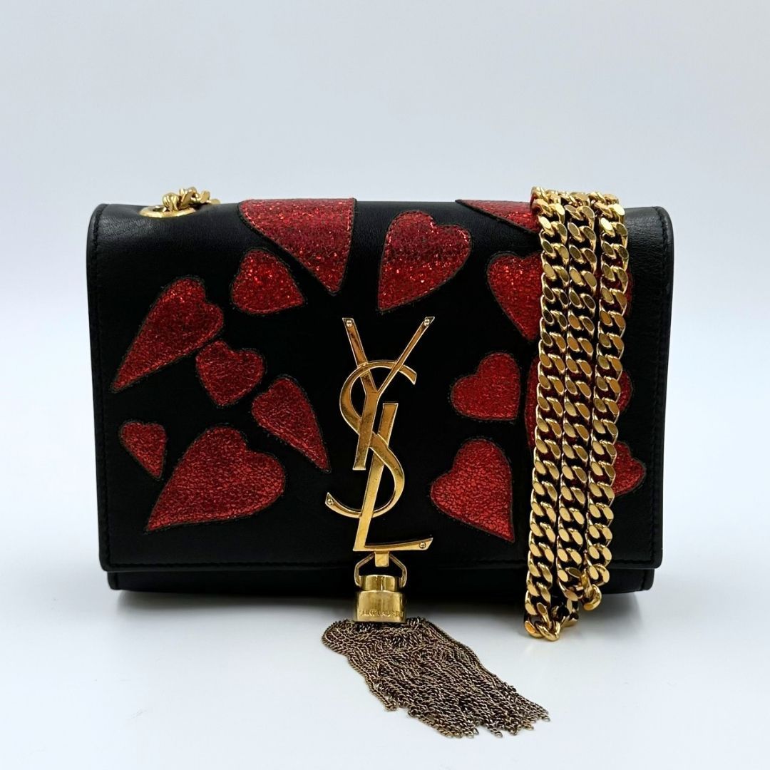 美品】Saint Laurent ケイト ハート タッセル チェーン ショルダー