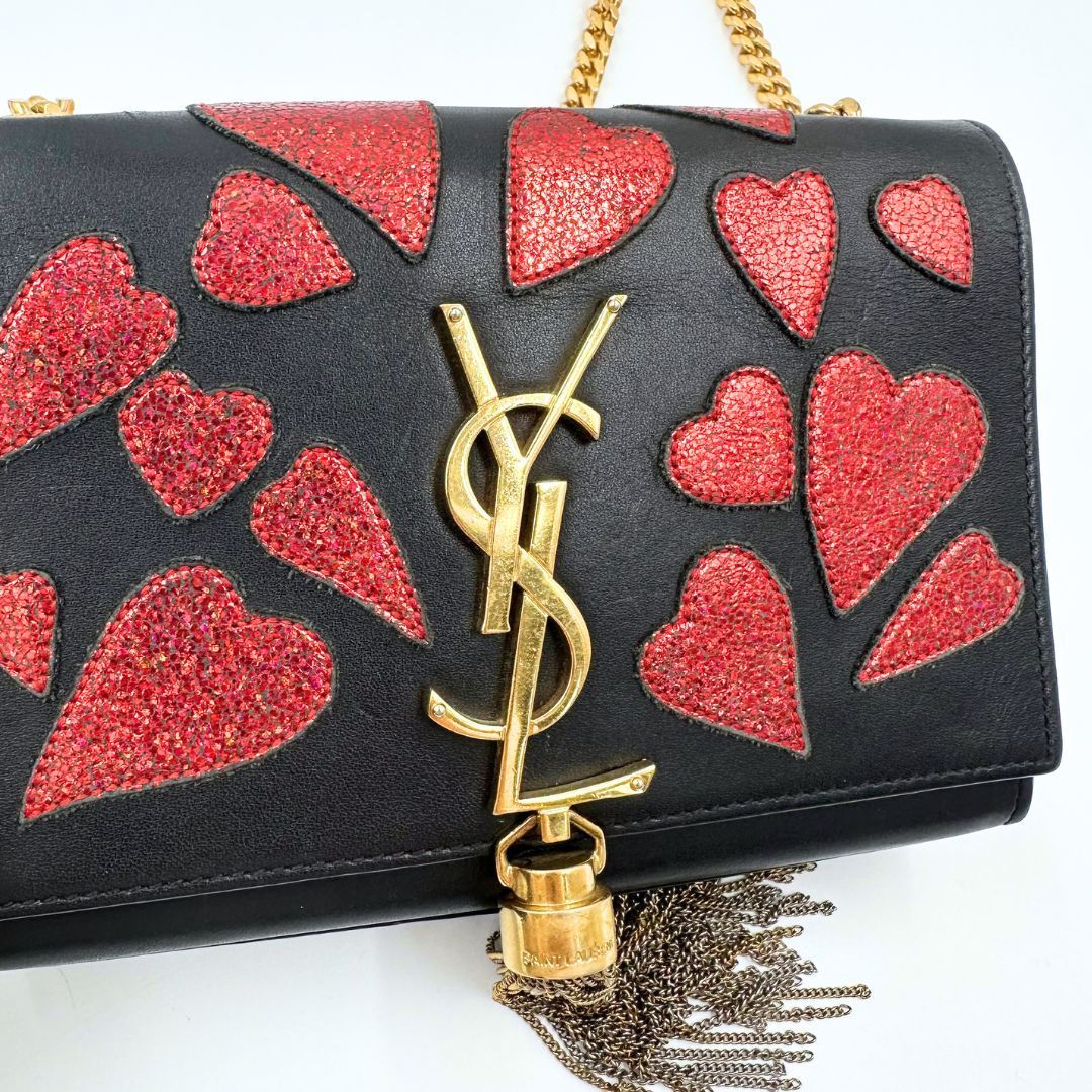 美品】Saint Laurent ケイト ハート タッセル チェーン ショルダー