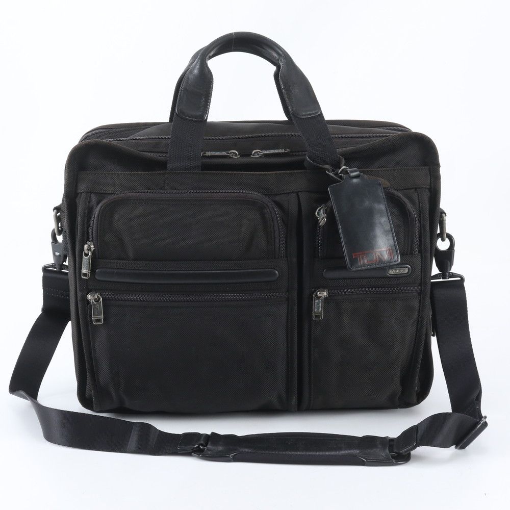 TUMI トゥミ トレーサータグ付 レザー ナイロン 2WAY ビジネス バッグ 斜め掛け 書類鞄 通勤 ショルダー A4 メンズ WNM EF32-1【中古】