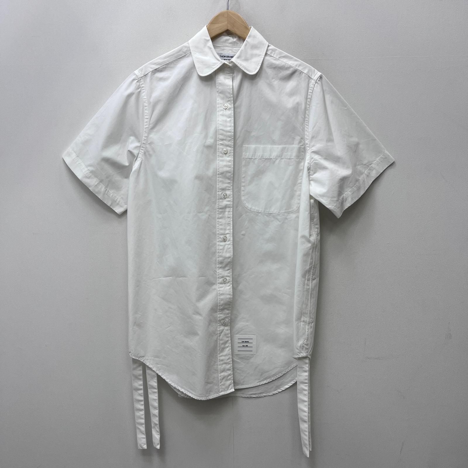 【加古川店】 中古 THOM BROWNE. | トムブラウン 長袖シャツ ヘビーポプリンスーパサイズ　ミニシャツワンピース　国内正規品 FDSD91A-F0184-100 ホワイト サイズ：36 【112】