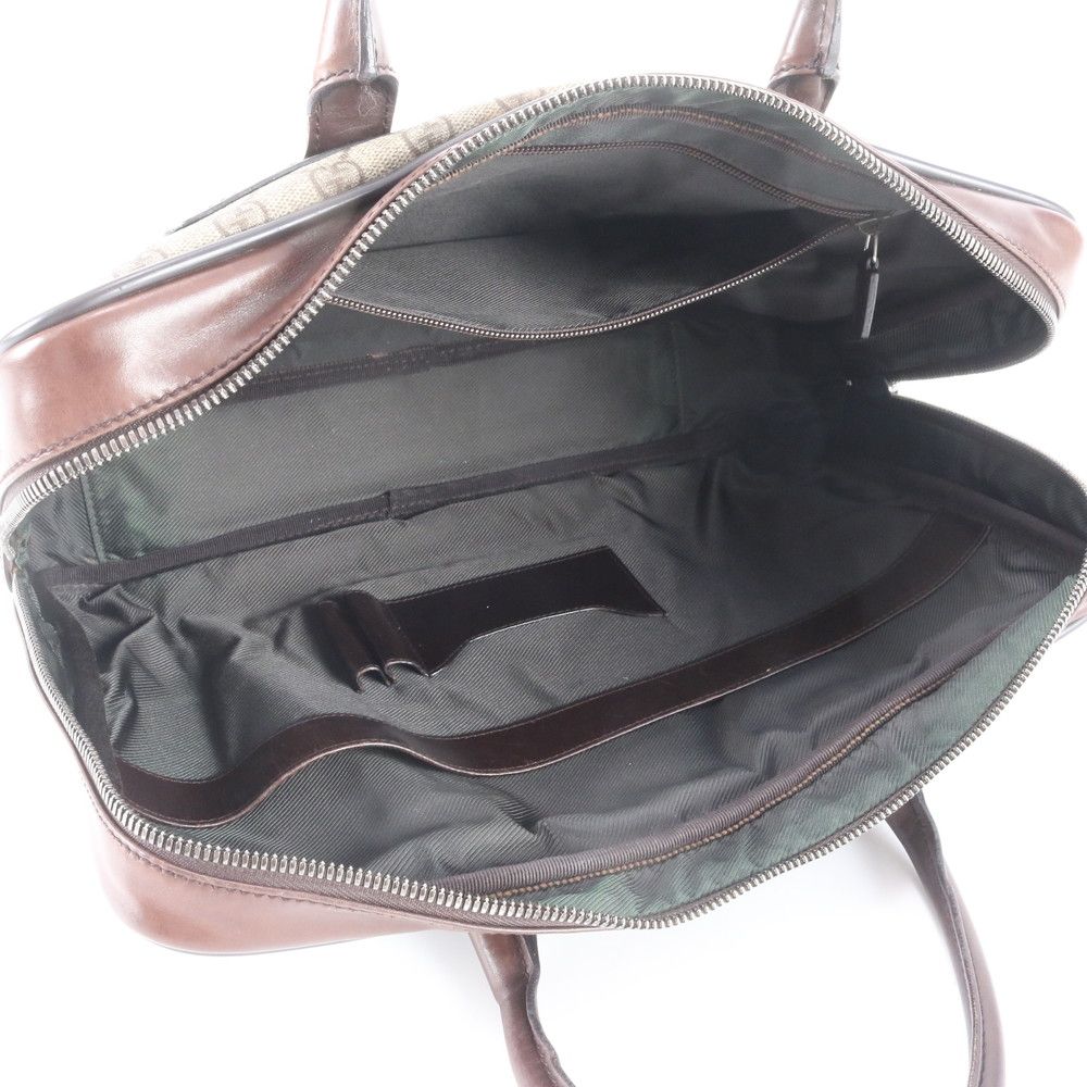 美品✨グッチ ビジネスバッグ GG シマレザー ロゴ金具 PC A4可 濃茶 美品 グッチ GGスプリーム 101666 レザー ビジネス バッグ 書類鞄