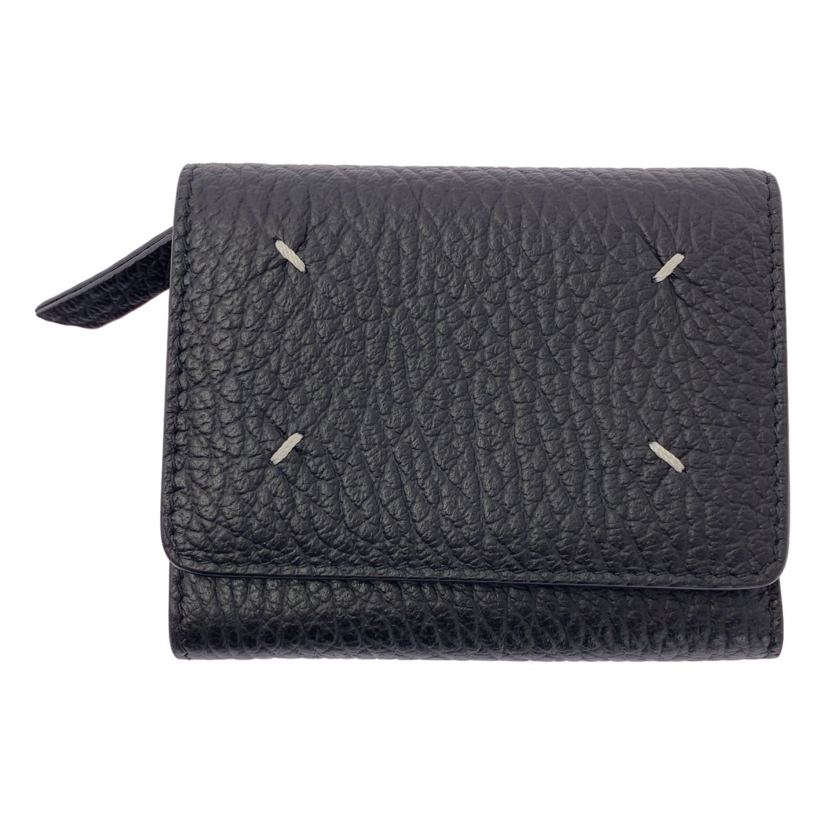 【美品】 Maison Margiela / メゾンマルジェラ | レザー 三つ折りウォレット | ブラック | メンズ