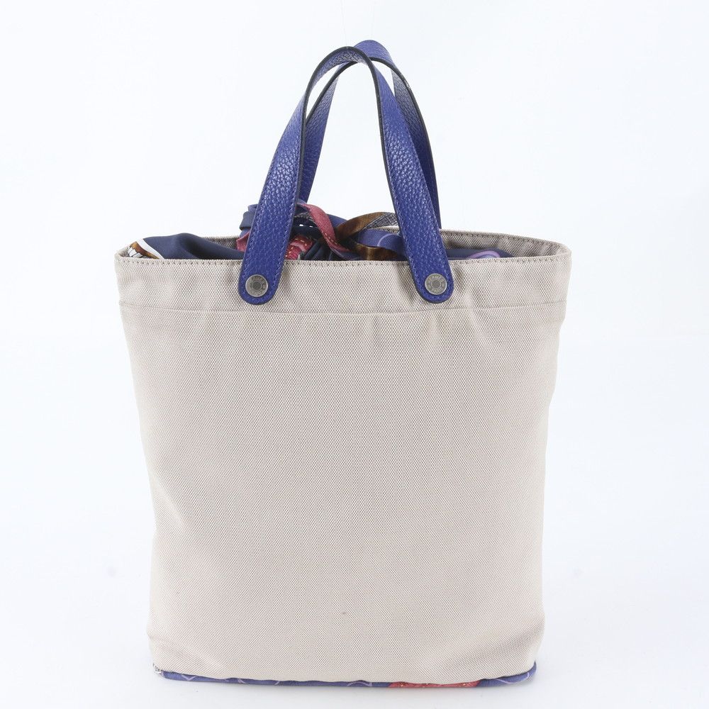 美品 エルメス プティ アッシュ レザー キャンバス トート バッグ 肩掛け ショルダー ハンド レディース WNM EF34-6【中古】