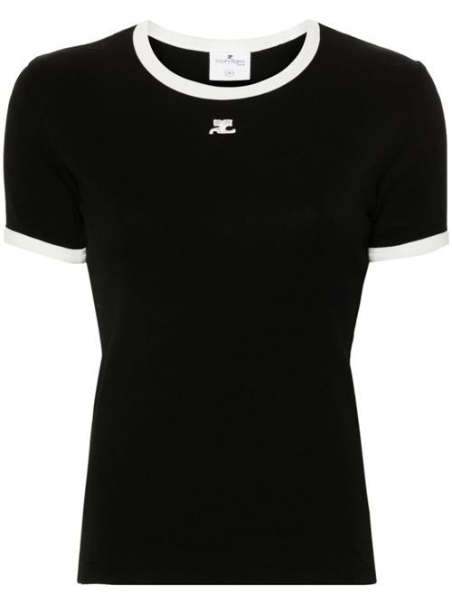 COURRÈGES ロゴコットンTシャツ 送料無料