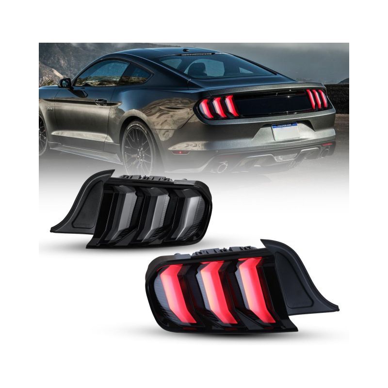 フォード Ford マスタング MUSTANG 2015年〜2020年 リアテールランプ ブレーキランプ 左右セット スモークレンズ仕様 外装ドレスアップ