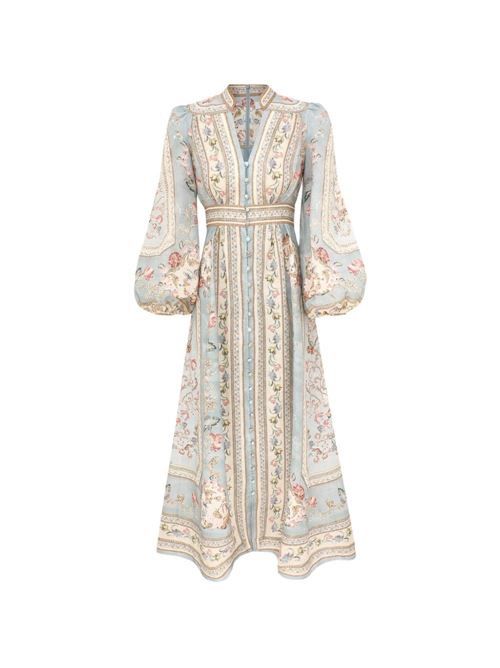 ZIMMERMANN ROSELIGHT PRINTED MIDI DRESS 送料無料