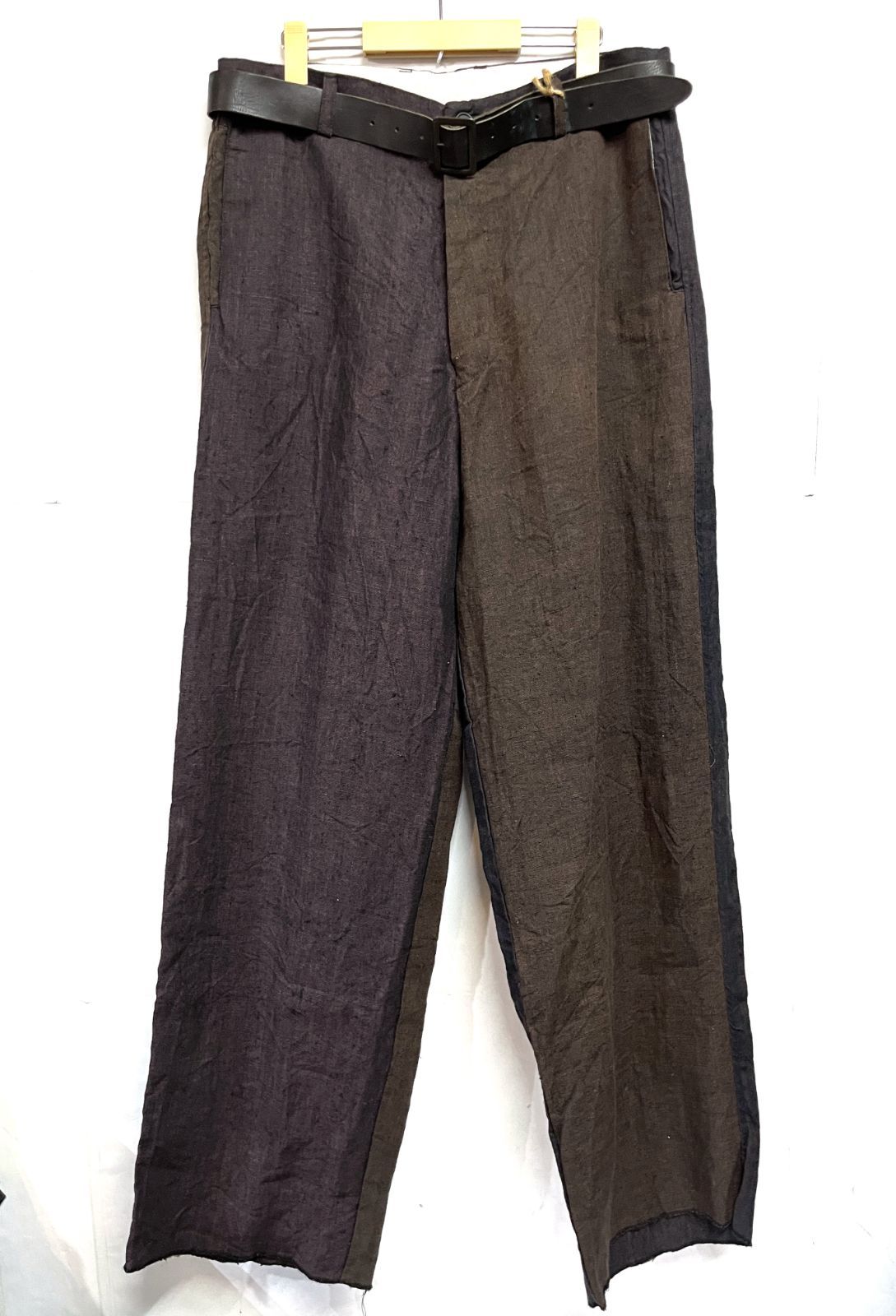 Paul Harnden Shoemakers｜(ポールハーンデンシューメーカーズ TROUSER BELT ベルト付き リネン ワイドパンツ
