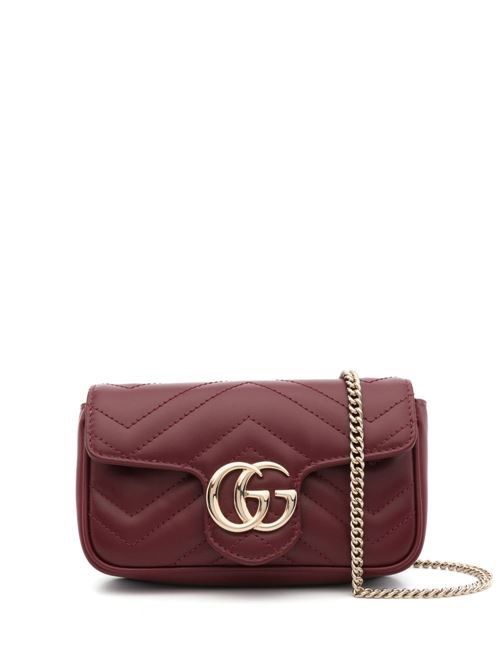 GUCCI GGマーモント レザー ミニバッグ 送料無料