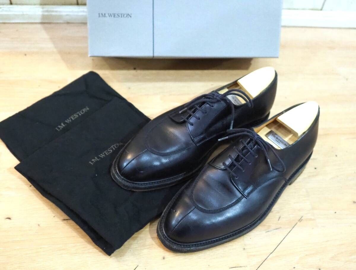 ◆J.M.Weston ハーフハント 598 SPLIT TOE CLASSIC DERBY ブラック ボックスカーフ ジェイエムウェストン 6E 26㎝◆