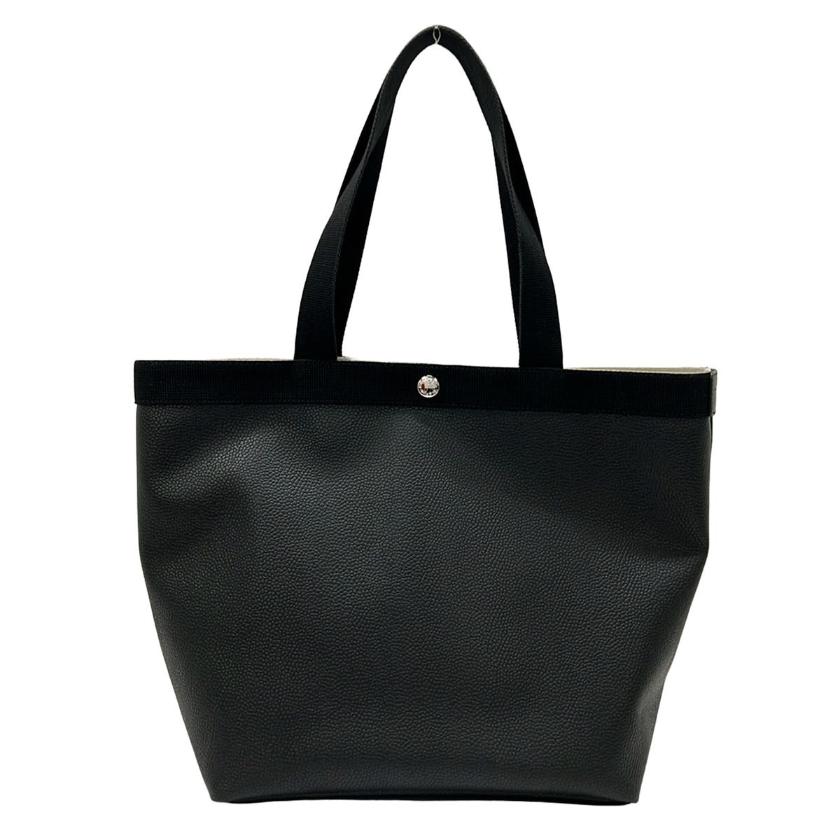 Herve Chapelier(エルベシャプリエ) トートバッグ美品 コーテッドキャンバススクエアトートA4ML 黒 GPライン