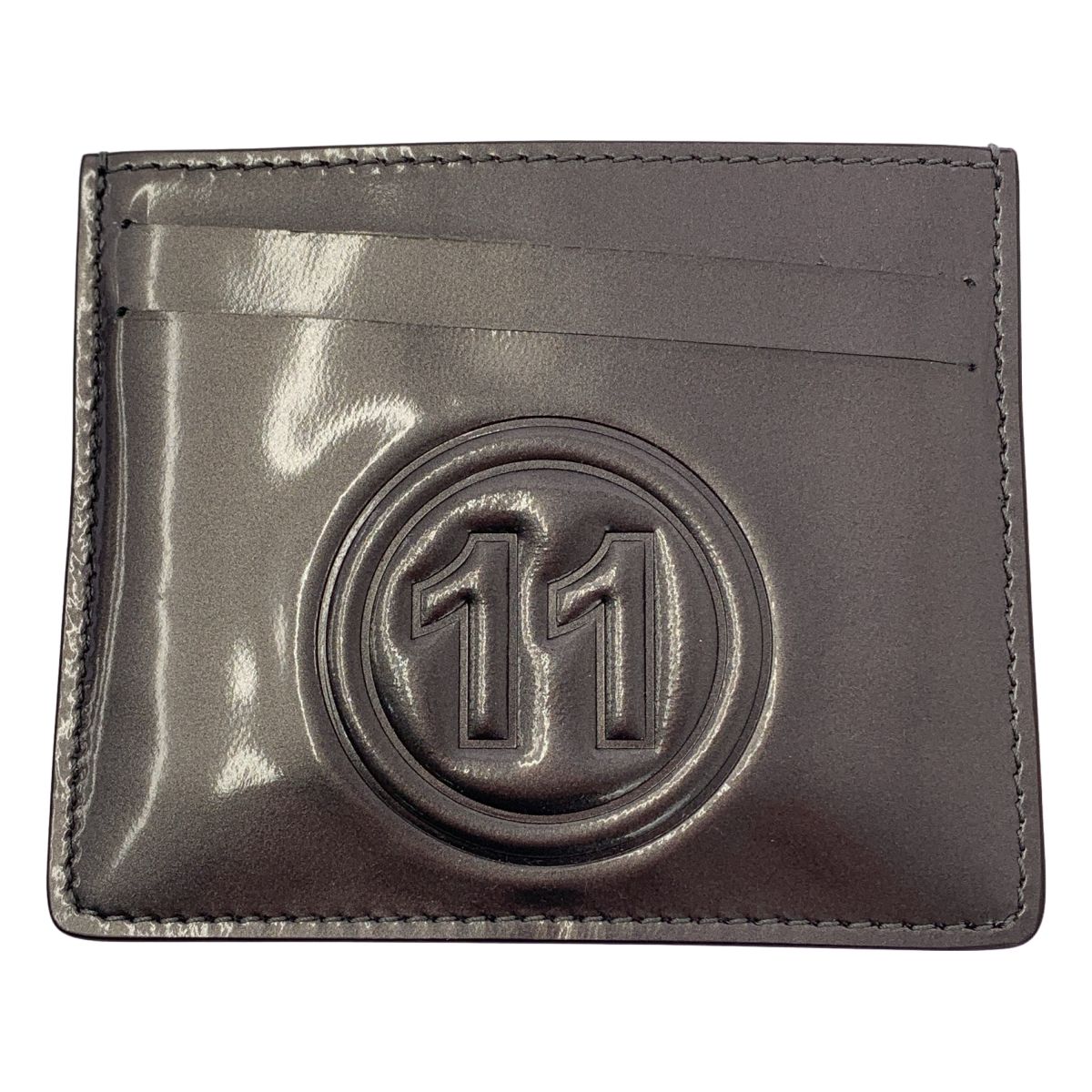 【美品】 Maison Margiela / メゾンマルジェラ | パテントレザー カードケース | グレー/ブラック | メンズ