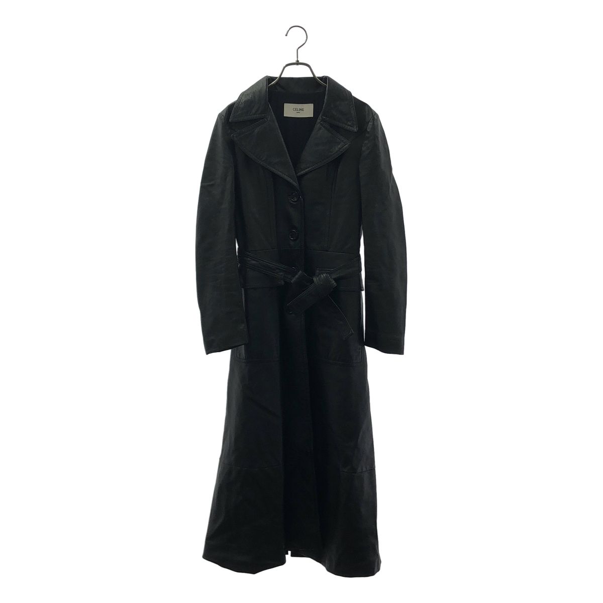 CELINE / セリーヌ | 2020AW | レザー ベルテッド チェスターコート