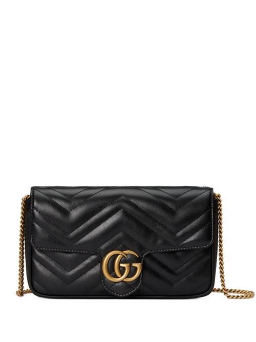 GUCCI GGマーモント レザー ミニバッグ 送料無料