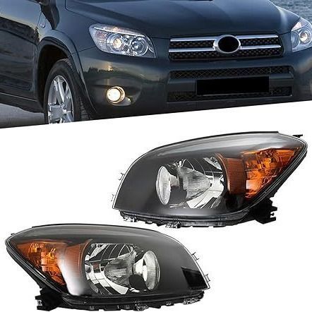 トヨタ Toyota RAV4 2006-2009年 ヘッドライト 左右セット ハロゲン仕様 クリアレンズ ブラックインナー アンバーアクセント