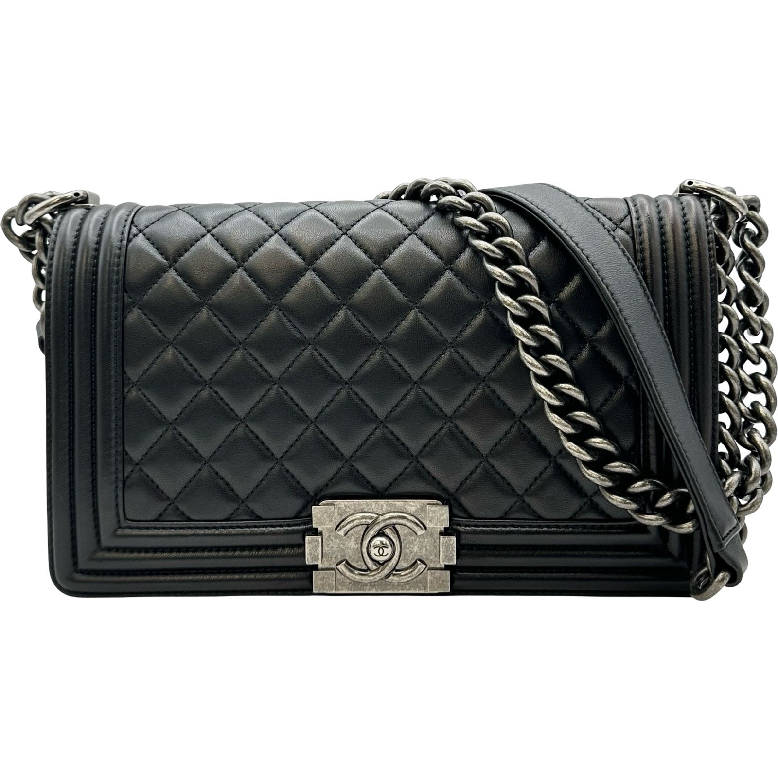 シャネル CHANEL ボーイシャネル25 A67086 21番台 ブラック シルバー金具 ラムスキン レディース ショルダーバッグ