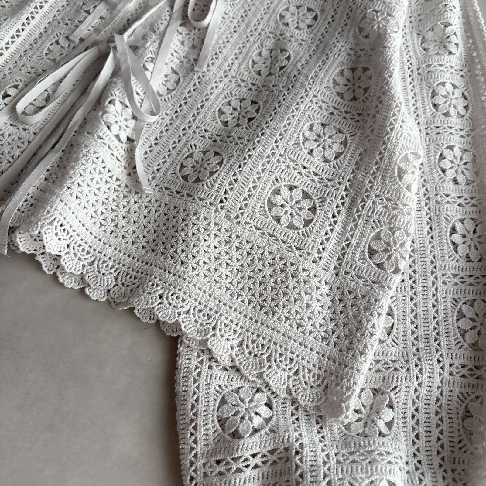 極美品 / yuni ユニ / コットンレース gather sleeve haori ブラウス 