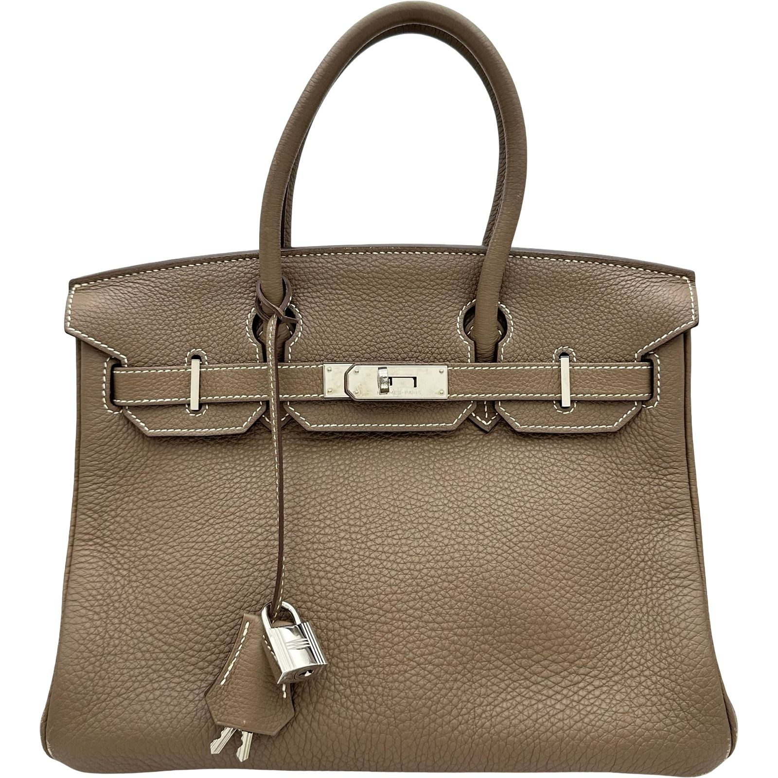 エルメス HERMES バーキン30 □O刻印 エトゥープ シルバー金具 トリヨン レディース ハンドバッグ