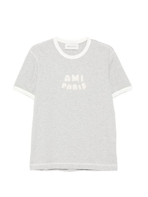 AMI PARIS ロゴコットンTシャツ 送料無料