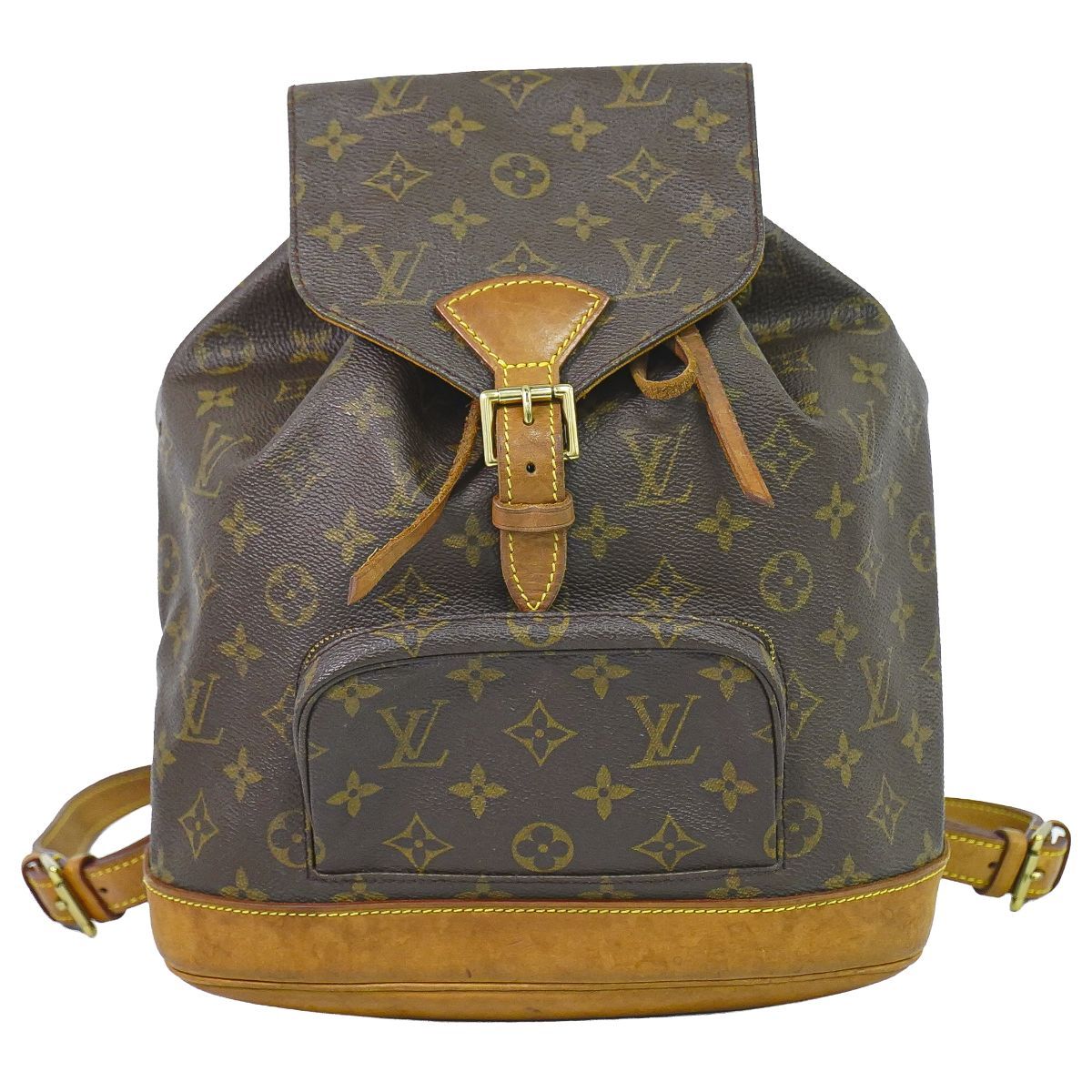 本物 ルイヴィトン LOUIS VUITTON LV モンスリ MM リュックサック バックパック モノグラム ブラウン M51136 ビトン バッグ 中古・
