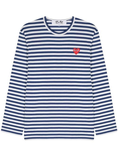 COMME DES GARÇONS PLAY ストライプコットンTシャツ 送料無料