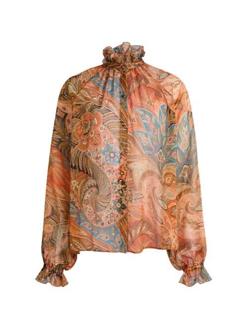 ETRO プリント シルク シャツ 送料無料