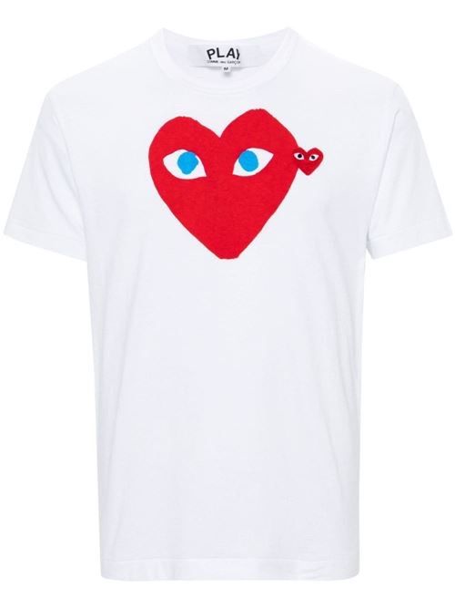 COMME DES GARÇONS PLAY ロゴコットン Tシャツ 送料無料