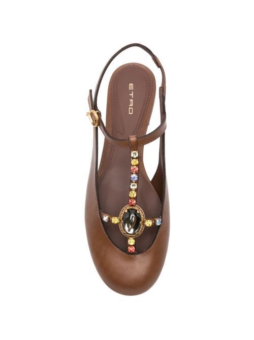 ETRO レザー スリングバック パンプス 送料無料