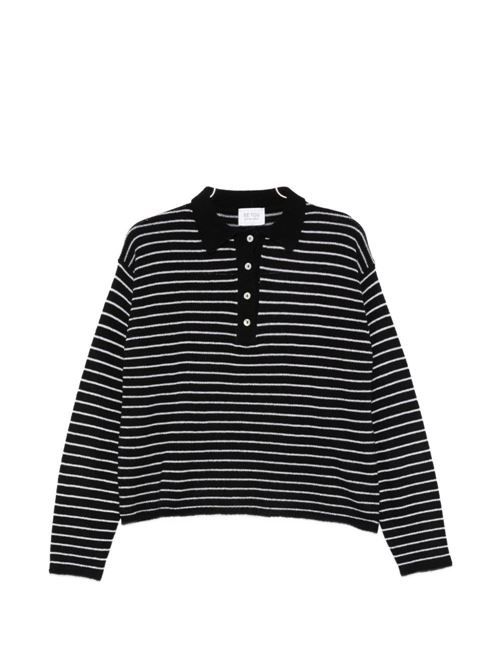 BEYOU カシミヤストライプポロシャツ 送料無料
