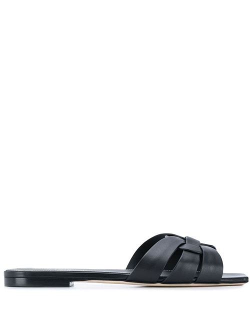 SAINT LAURENT TRIBUTE NU PIEDS レザー フラット サンダル 送料無料