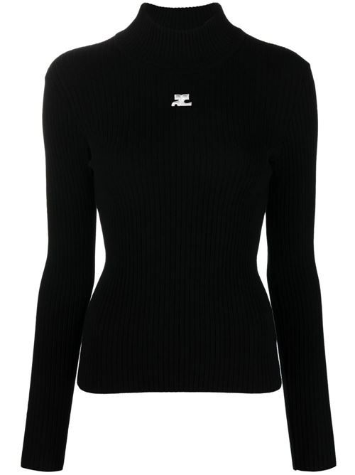 COURRÈGES ロゴ タートルネック セーター 送料無料