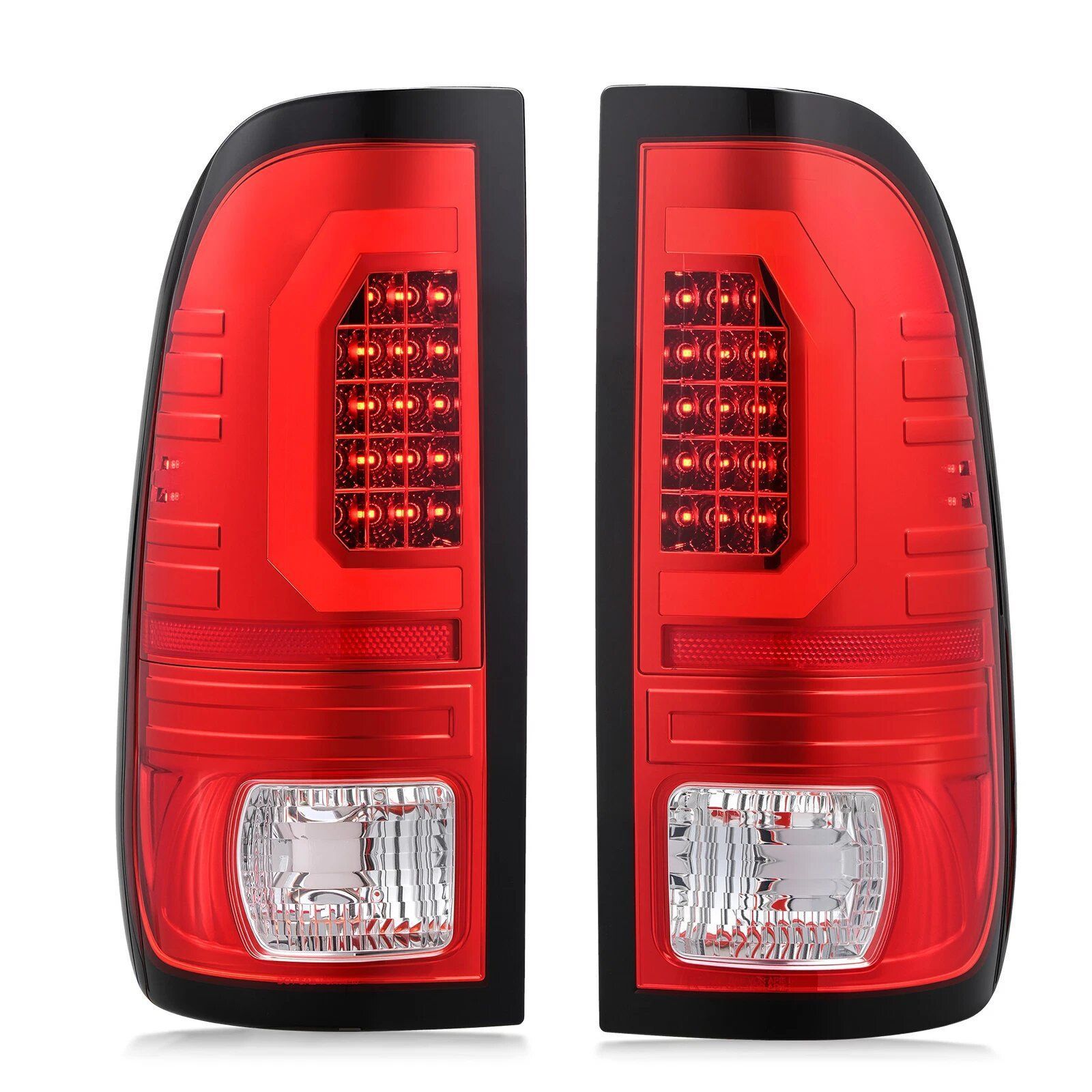 フォード Ford F-250 1999〜2007年 LEDテールランプユニット 左右セット レッド×ホワイト 12V PC 外装アクセント