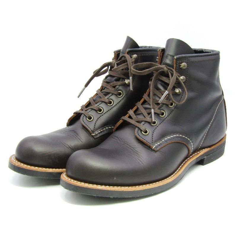 美品 REDWING レッドウィング US8.5D 26.5cm ブラックスミス 3345 Blacksmith ワークブーツ 茶芯 2025年 ブラック プレーリー 18002187